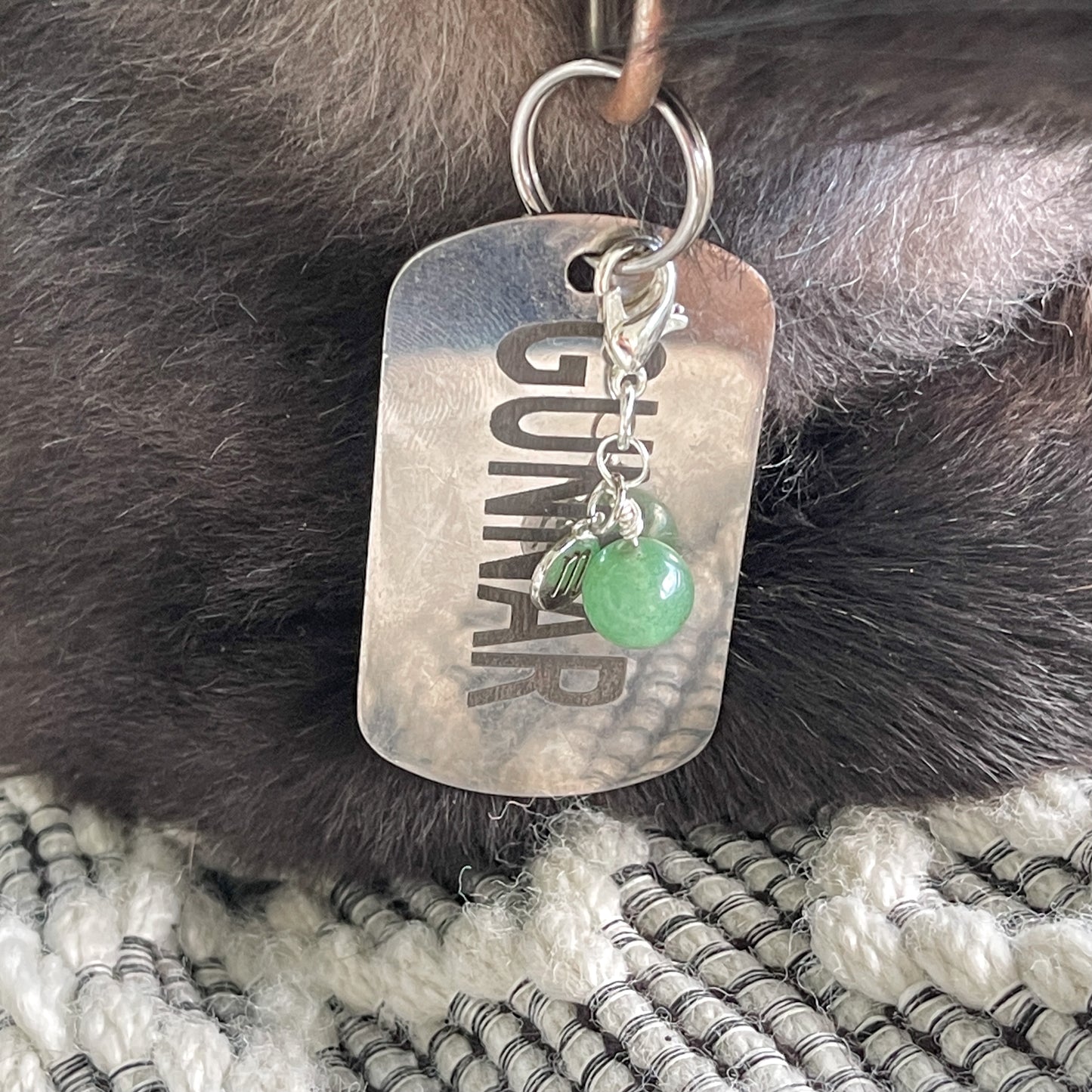 green aventurine pet charm