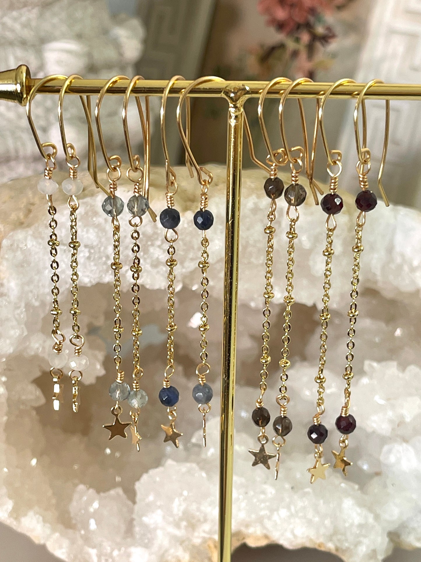 Moonstone Starseed Drop Earrings