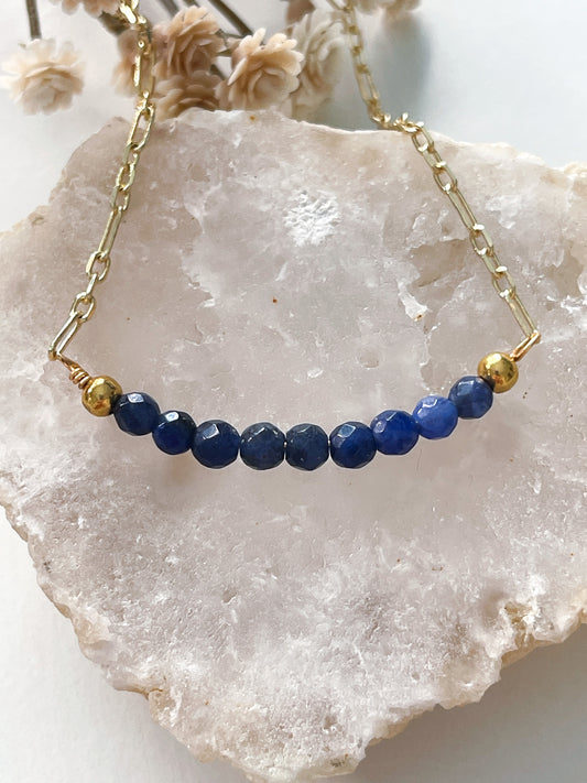 Connected Bar Necklace (CHOOSE YOUR STONE)