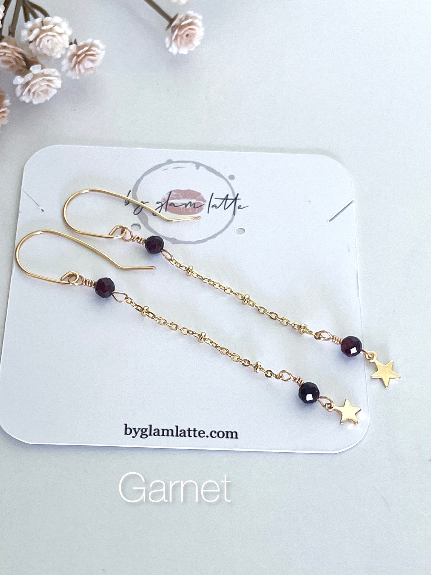 Garnet Starseed Drop Earrings